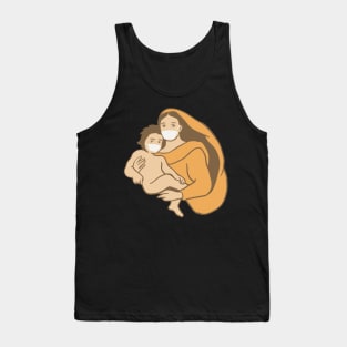 Mary and Jesus in Face Masks - Social Distancing Quarantine Drawing Tank Top